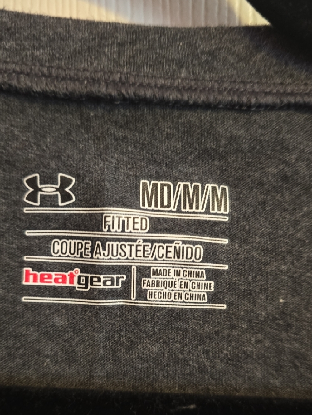 Under Armour Charcoal V-Neck‎ Tee with Neon Pink/Coral Logo - Picture 2 of 4